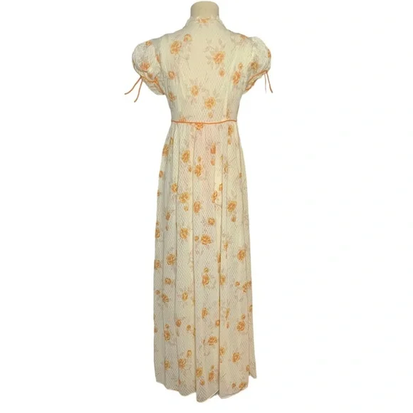Vintage floral peignoir nightgown/robe 2 piece set, S - Picture 13 of 14